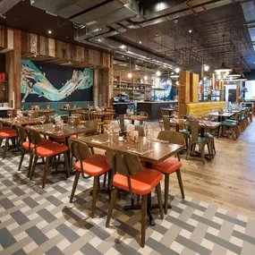 Stylish interior dining space at Zizzi Hull.