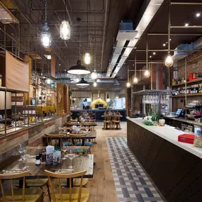Stylish interior dining space at Zizzi Hull.