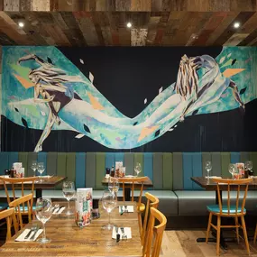 Stylish interior dining space at Zizzi Hull.