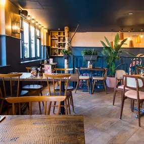 Warm Zizzi Stratford-upon-Avon interior mixing rustic charm and modern flair.