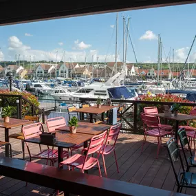 Waterside Zizzi Port Solent exterior with terrace overlooking the marina.