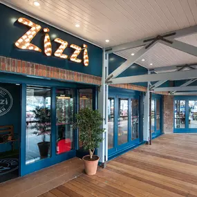 Waterside Zizzi Port Solent exterior with terrace overlooking the marina.