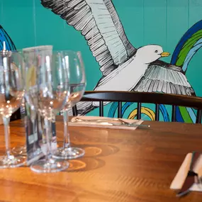 Zizzi Whitstable, coastal inspired interior with rustic and modern details.