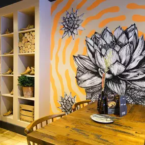 Zizzi Basingstoke, warm seating area with canopy ceiling décor.