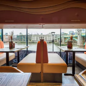 Zizzi Bankside, riverside view across the Thames.