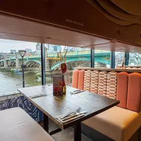 Zizzi Bankside, riverside view across the Thames.