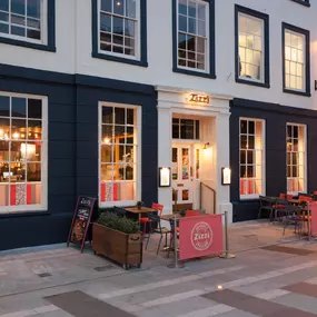 Zizzi Worcester exterior with historic charm and modern signage.