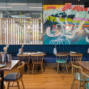 Stylish interior dining space at Zizzi Leicester Fosse Park.