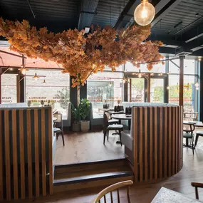 Stylish interior dining space at Zizzi Leicester Fosse Park.