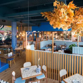 Stylish interior dining space at Zizzi Leicester Fosse Park.