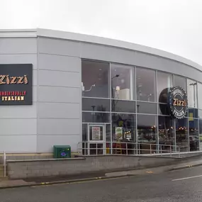 Exterior view of Zizzi Leeds Birstall entrance.