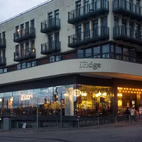 Zizzi Inverness, front-area glass wall offering street visibility and river outlook.