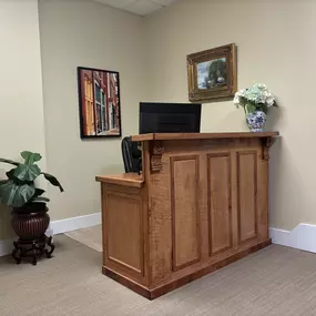 Receptionist desk at Huntsville location