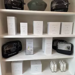 Ethos Aesthetics + Wellness product wall in Morristown, NJ