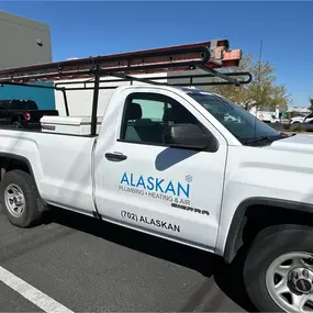 The Alaskan Plumbing, Heating & Air work vehicle.