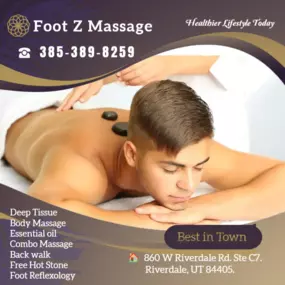 The full body massage targets all the major areas of the body that are most subject to strain and
discomfort including the neck, back, arms, legs, and feet. 
If you need an area of the body that you feel needs extra consideration, 
such as an extra sore neck or back, feel free to make your massage therapist aware and
they will be more than willing to accommodate you.