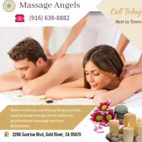 A couple's massage is just like any other massage service, 
but you and your partner receive the massage at the same time, 
on separate tables, and by two different massage therapists. 
The massage is generally offered in a private room on side-by-side massage tables.