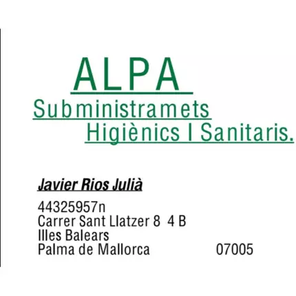 Logótipo de Alpa Suministros Higiénicos y Sanitarios