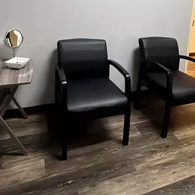 Interior photo of the seating area for the AudioNova hearing clinic in Leesburg, FL on Highway 27