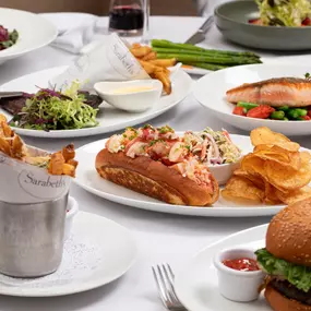 Enjoy Dinner at Sarabeth's with our iconic Truffle Fries, Classic Lobster Roll and One Great Burger.