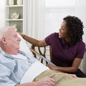 Caregiver providing comfort and care and hospice support