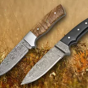 Damascus fixed blade knives from Faneema Cutlery