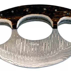 Alaskan Ulu knife with antler handle from Faneema Cutlery