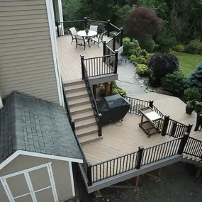 Multi-Level Composite Deck built by Heilman Deck & Fence