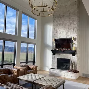 Soften natural light and add a touch of elegance with sheer window treatments from GrandView Blinds & Design. Perfect for large living room windows to maintain views while filtering light.