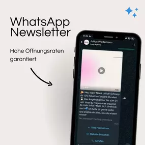 Mit LoopOS, dem Tool der loop agency, erreichen Sie Ihre Kunden direkt und effizient über WhatsApp-Newsletter. Versenden Sie personalisierte, interaktive Nachrichten mit Videos, Bildern oder Links und sprechen Sie Ihre Zielgruppe gezielt an. Dank hoher Öffnungsraten, präzisem Targeting und automatisierten Prozessen sparen Sie Zeit und stärken gleichzeitig die Kundenbindung. Mit LoopOS bringen Sie Ihre Marketingstrategien auf das nächste Level – einfach, effektiv und wirkungsvoll. ????