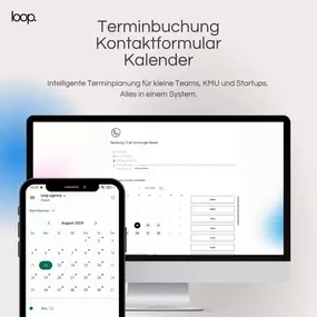 LoopOS: Smarte Terminplanung für Unternehmen jeder Größe
Mit LoopOS, dem Tool der loop agency, verwalten Sie Ihre Termine effizient und kundenorientiert. Die Terminplanungsfunktion ist speziell für kleine Teams, KMUs und Startups entwickelt, um Buchungen und Anfragen einfach zu organisieren. Kunden können rund um die Uhr Termine vereinbaren, während Sie alles zentral und übersichtlich steuern.

Automatisierte Buchungen und anpassbare Formulare machen den Prozess flexibel und zeitsparend. Optimie