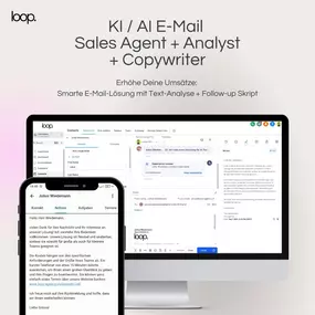 KI-gestützte E-Mail-Automation mit Analyse-, Text- und Follow-up-Funktion. Die Lösung unterstützt Vertriebsteams bei personalisierten E-Mails, Textvorschlägen und datenbasierter Kundenkommunikation.