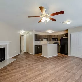 Living room with firepit