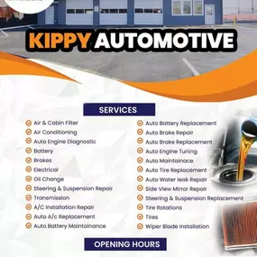 Kippy Automotive is your trusted local auto repair shop, providing comprehensive services to keep your vehicle running smoothly. Whether you need routine maintenance or extensive repairs, our skilled team is ready to handle any issue with professionalism and care. Count on us for reliable and efficient auto repair solutions.