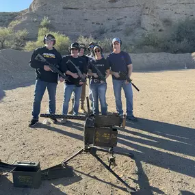 This group is having a blast on their ATV tour and machine gun adventure with Desert Wolf Tours! Surrounded by the rugged beauty of the Arizona desert, they’re experiencing the thrill of an adrenaline-filled day out in the wild.