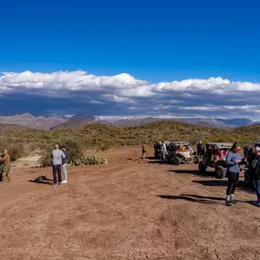 Wide-open desert, rugged trails, and an unforgettable ATV group adventure in Arizona with Desert Wolf Tours! This crew is soaking in the breathtaking views while taking a break from the ultimate off-road experience. Gather your friends and gear up for a thrilling ride through the Sonoran Desert!