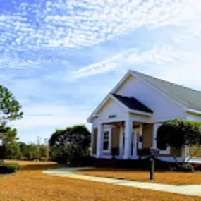 A zoomed out image of the front of the Live Oak Storage building