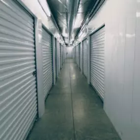 An interior hallway inside the Live Oak Storage facility