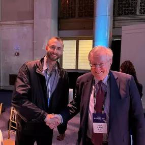 Edward Sturm and Steve Forbes at the Forbes Iconoclast Summit.