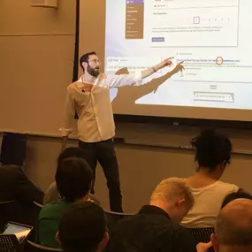 Edward Sturm teaching SEO at the Microsoft NYC offices.