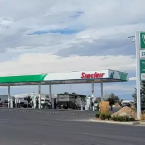 Sinclair gas station fueling island