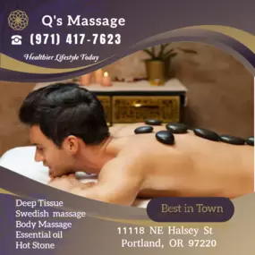 A hot stone massage is a type of massage therapy. It's used to help you relax and ease tense muscles 
and damaged soft tissues throughout your body.