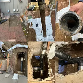 Fixing a broken main sewer line with advanced tools to restore flow and prevent blockages.