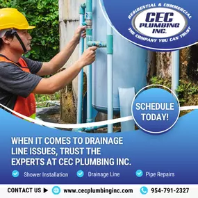 At CEC Plumbing Inc., we're proud to be the local go-to licensed plumbers serving Davie, Plantation, Fort Lauderdale, Tamarac, and the surrounding South Florida area. Our skilled team specializes in comprehensive plumbing services for both residential and commercial clients, including drain cleaning, leak detection and repair, water heater installation, video sewer inspections, and 24/7 emergency plumbing solutions. We are committed to delivering prompt and reliable service to South Florida, wit