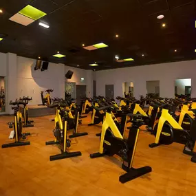 Gym spinning class