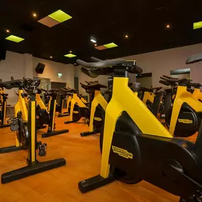 Gym spinning class