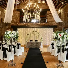 Medieval Banquet Hall wedding ceremony set-up