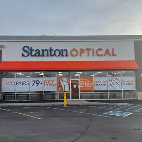 Storefront at Stanton Optical Store Muncie IN 47303