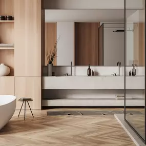 Modern touch on a beautiful bathroom. Get the relaxation you need!