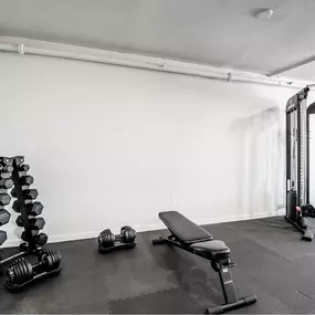 fitness room, The Shay, an apartment community in downtown Oklahoma City that leases studio and 1 bedroom apartment homes